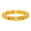 22K Yellow Gold Artisan Bangles w/ Gems & CZ Stones