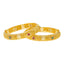 22K Yellow Gold Artisan Bangles w/ Gems & CZ Stones