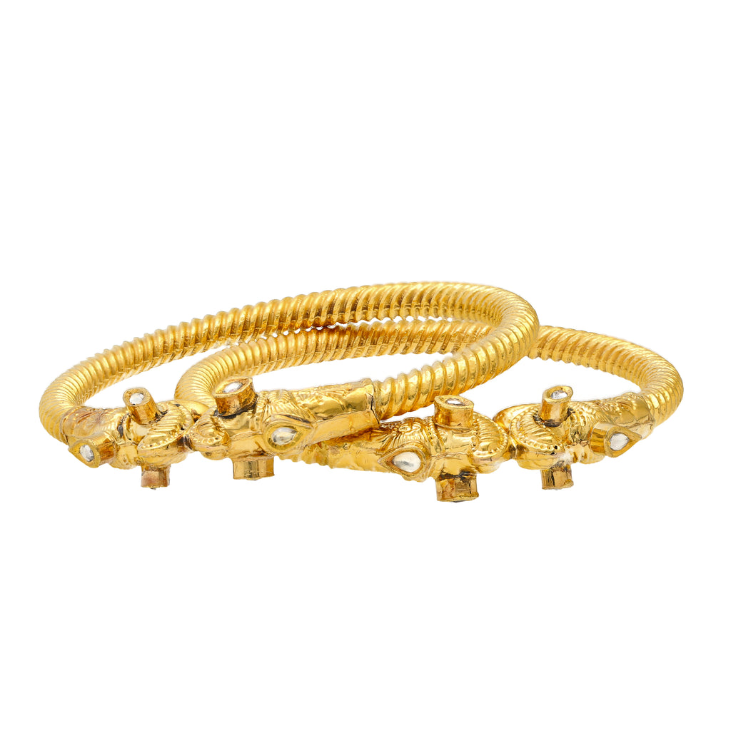 22k gold kundan bangles Clearance