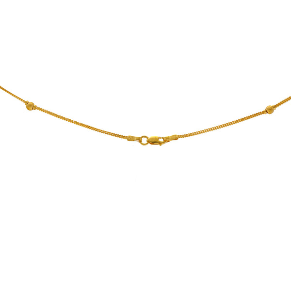 22K Yellow Gold 1mm Beaded Chain (11.1gm) | 
Wear this minimal 22k gold chain by itself or with other 22k gold chains from Virani to enhance ...