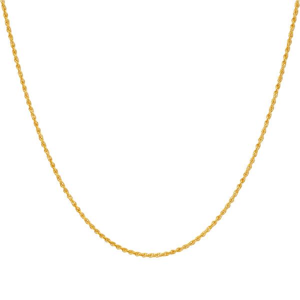 22K Yellow Gold 3mm Rope Chain (71.8gm) | 
Our 22k Yellow Gold 3mm Rope Chain is the perfect 22k gold chain to wear for special occasions o...