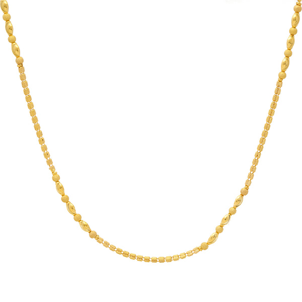 22K Yellow Gold Beaded Chain (14.7gm) | 
This minimal 22k yellow gold chain if full of feminine beauty and class. Features• 22k yellow go...