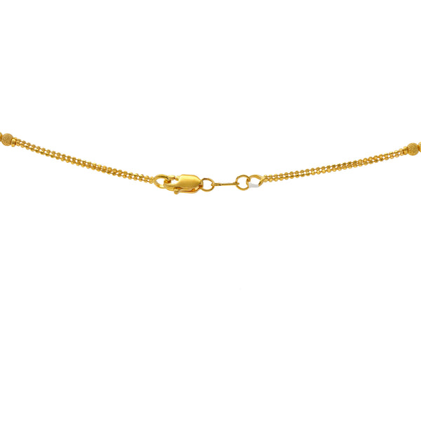 22K Yellow Gold 1mm Beaded Chain (14.3gm) | 
This 22k yellow gold chain has a minimal design and style that can add a classy finish to any lo...