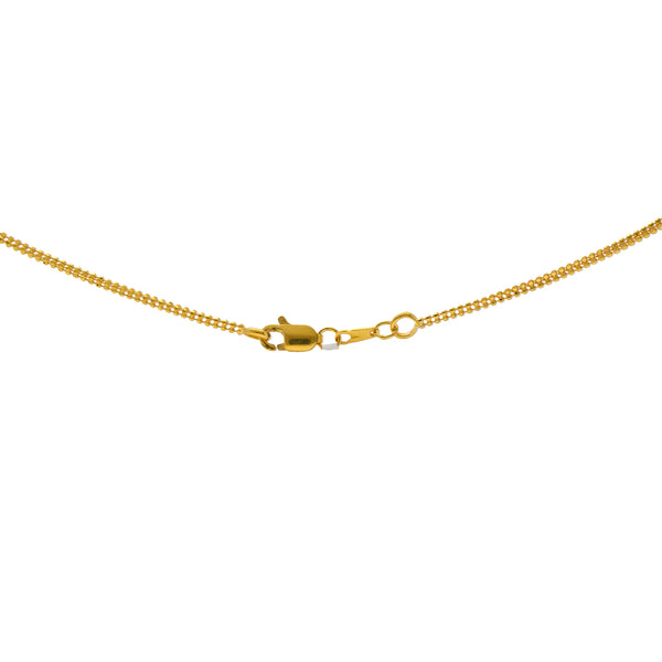 22K Yellow Gold 1mm Beaded Chain (13.6gm) | 
The elegant beading added to this minimal 22k yellow gold chain brings a lady-like allure to the...