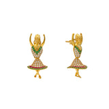 22K Yellow Gold & Dancing Jhumka Earrings (12.9gm) | 
Add this charming pair of 22k yellow gold jhumka earrings to your jewelry collection. The colorf...