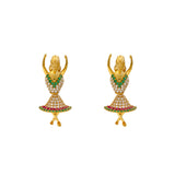 22K Yellow Gold & Dancing Jhumka Earrings (12.9gm) | 
Add this charming pair of 22k yellow gold jhumka earrings to your jewelry collection. The colorf...