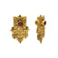 22K Antique Gold & Ruby Earrings (10.6gm)