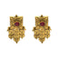 22K Antique Gold & Ruby Earrings (10.6gm)
