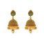 22K Yellow Gold Jeweled Jhumka Earrings (22.2gm)