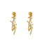 22K Yellow Gold & CZ Abstract Earrings (9.1gm)
