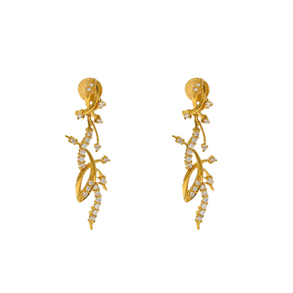 22K Yellow Gold & CZ Abstract Earrings (9.1gm) | 
These gorgeous 22k yellow gold earrings are perfect to wear when you want to ass a touch of clas...