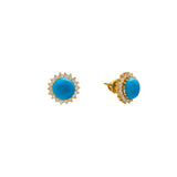 22K Yellow Gold Blue Earrings (8.6gm) | 
Add this bright pair of gold stud earrings to your look for a vibrant pop of color. Features• 22...