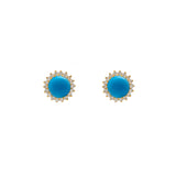 22K Yellow Gold Blue Earrings (8.6gm) | 
Add this bright pair of gold stud earrings to your look for a vibrant pop of color. Features• 22...