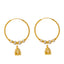 22K Yellow & White Gold Beaded Hoop Earrings (10.2gm)