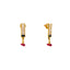 22K Yellow Gold, Ruby, & Pearl Jewelry Set (14.4gm)