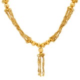 22K Yellow Gold Chains & Beads Jewelry Set (50gm) | 
The minimal design and style of this 22k yellow gold necklace and earring set doesn't limit top ...