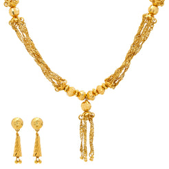 22K Yellow Gold Chains & Beads Jewelry Set (50gm)