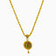 22K Yellow Gold Necklace and Earrings Set W/ Domed Pendants & Dark Enamel Paint - Virani Jewelers