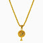 22K Yellow Gold Necklace and Earrings Set W/ Enamel Paint & Domed Shield Pendants - Virani Jewelers