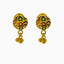 22K Yellow Gold Necklace and Earrings Set W/ Enamel Paint & Domed Shield Pendants - Virani Jewelers