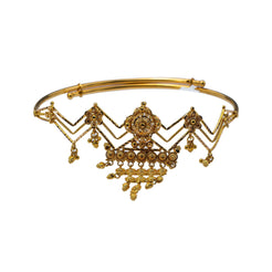 22K Yellow Gold Adjustable Arm Vanki W/ Abstract Design - Virani Jewelers