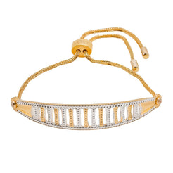 22K Multi Tone Gold Bracelet W/ Open Column Design & Drawstring Closure - Virani Jewelers
