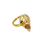 22K Yellow Gold Peacock Ring W/ CZ Gems on Arched Train Feathers & Cut-Out Band - Virani Jewelers