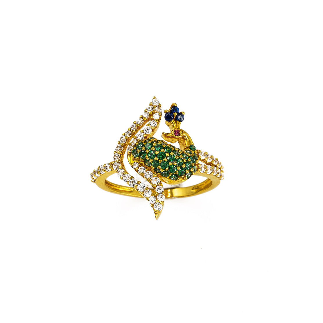 Plain Peacock Design Gold Ring 01-07 - SPE Gold,Chennai