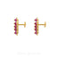 22K Yellow Gold Grape Stud Earrings Set W/ Rubies - Virani Jewelers