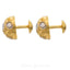 22K Yellow & White Gold Mushroom Stud Earrings W/Textured Engravings - Virani Jewelers