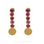 Ruby Drop Dangle EarringsSet in 22K Gold W/Laxmi Casu Coin Accent - Virani Jewelers
