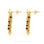 22K Yellow Gold Drop Earrings W/ Gold & Black Bead Accents - Virani Jewelers