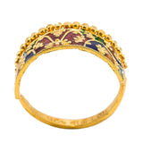 22K Yellow Gold Enamel Ring W/ Crown Design & Cluster Dot Accents - Virani Jewelers | 22K Yellow Gold Enamel Ring W/ Crown Design & Cluster Dot Accents for women. Ideal for evey d...