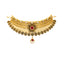 22K Gold & Gemstone Lotus Choker Set (45.3gm)