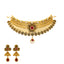22K Gold & Gemstone Lotus Choker Set (45.3gm)