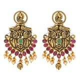 22K Yellow Gold & Gem Antique Chandbali Earrings (19.7gm) | 
This unique Indian gold set of chandbali earrings has a lush assortment of emeralds, rubies, and...