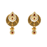 Irya Pendant Set in 22K Yellow Gold (27.8gm) | 
Wear this radiant 22k yellow gold pendant and earring set with both traditional Indian and weste...