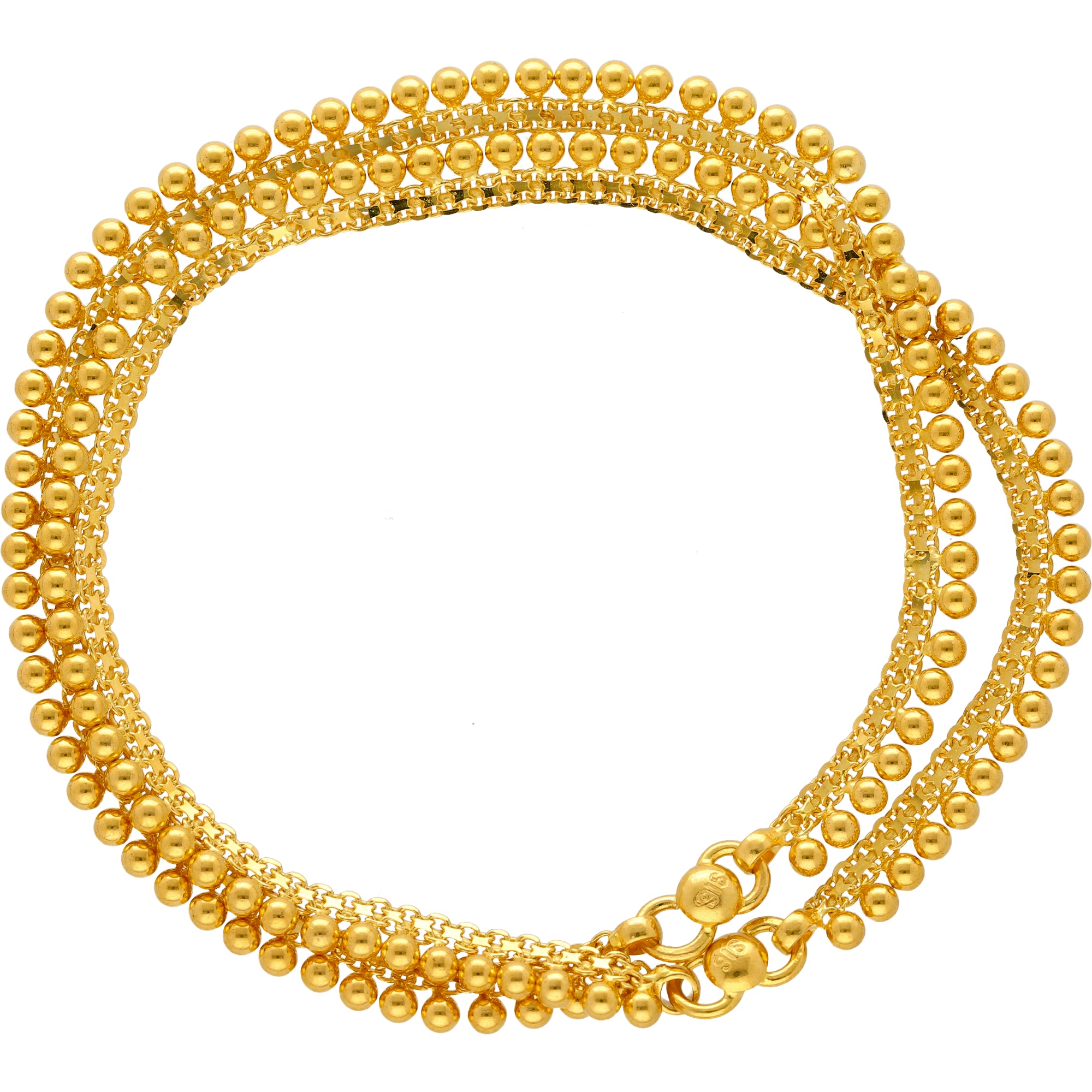 22K Yellow Gold Beaded Anklet Set (17.1gm) – Virani Jewelers