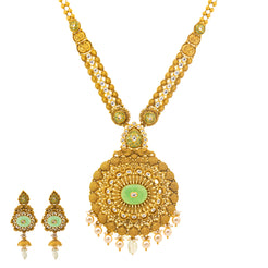 Antique Nisha Jewelry Set in 22K Yellow Gold (136.3gm)