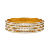 22K Multi-Tone Gold Bangle Set of 4 (127.6gm) | 
These dazzling Indian bangles are with a mixture of 22k yellow, white, and rose gold to create a...