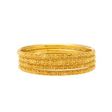 22K Yellow Gold Filigree Bangle Set of 6 (94.7gm) | 
This radiant pair of 22k yellow gold Indian bangles have a traditional design and look that will...