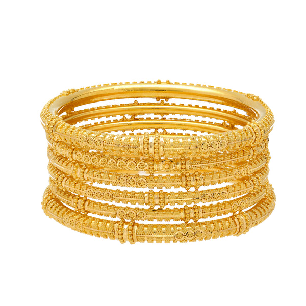 22K Yellow Gold Bangle Set of 6 (88.4 grams) | 
Wear these beautiful 22k yellow gold bangles all together for a bold and vibrant look or just a ...
