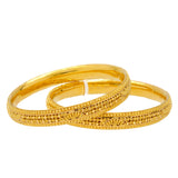 22K Yellow Gold Bangle Set of 6 (88.7gm) | 
These radiant 22k yellow gold bangles have elaborate filigree details and beaded accents that wi...