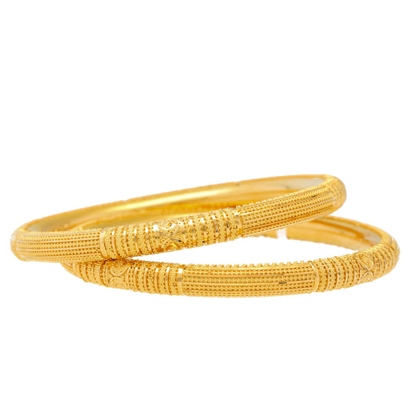22K Yellow Gold Bangle Set of 6 (113.1gm) | 
Pair these stunning Indian gold bangles made from authentic 22 carat yellow gold with your favor...