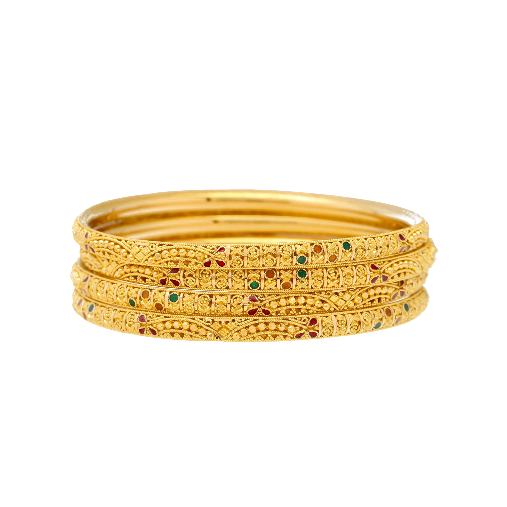 22 k gold enamel bangles - Indian Jewellery Designs