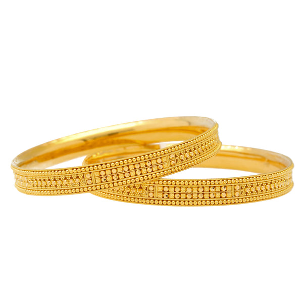 22K Yellow Gold Filigree Bangle Set of 6 (87.5gm) | 
Pair this set of six elegant Indian bangles made from 22k yellow gold with any look for a specia...