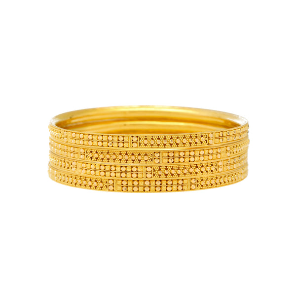 22K Yellow Gold Filigree Bangle Set of 6 (87.5gm) | 
Pair this set of six elegant Indian bangles made from 22k yellow gold with any look for a specia...