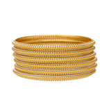 22K Yellow Gold Filigree Bangle Set of 6 (64.7gm) | 
Add this stylish of 22k yellow and white gold Indian bangles to any formal, evening, or traditio...