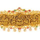 22K Yellow Gold Laxmi Vaddanam Belt (231.3gm) | 
Add a touch of cultural sophistication outfits with this 22k yellow gold vaddanam waist belt. Th...