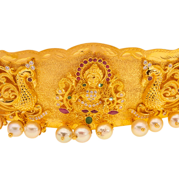 22K Yellow Gold Laxmi Vaddanam Belt (147.7gm) | 
This 22k yellow gold vaddanam waist belt is simply divine! The stunning depiction of Goddess Lax...
